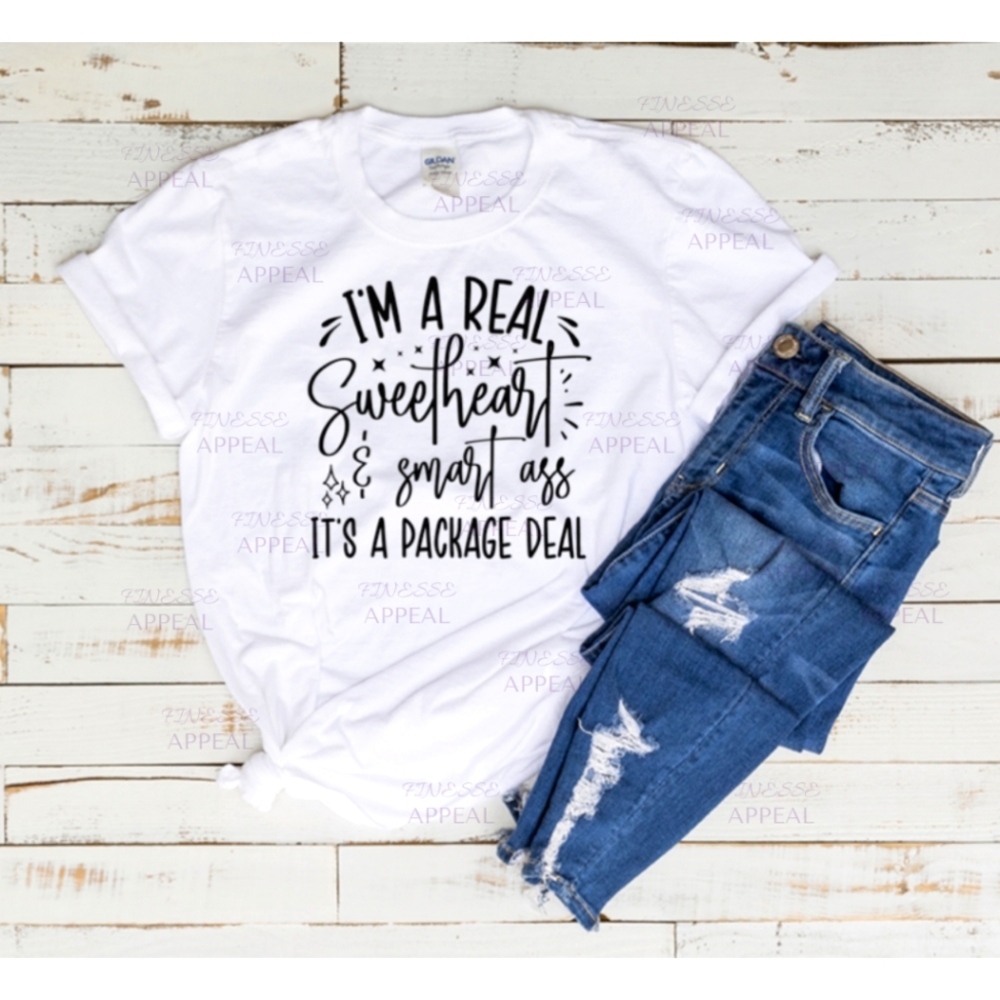 "I'm A Real Sweetheart" Custom Shirt; Sizes S, M, L, XL